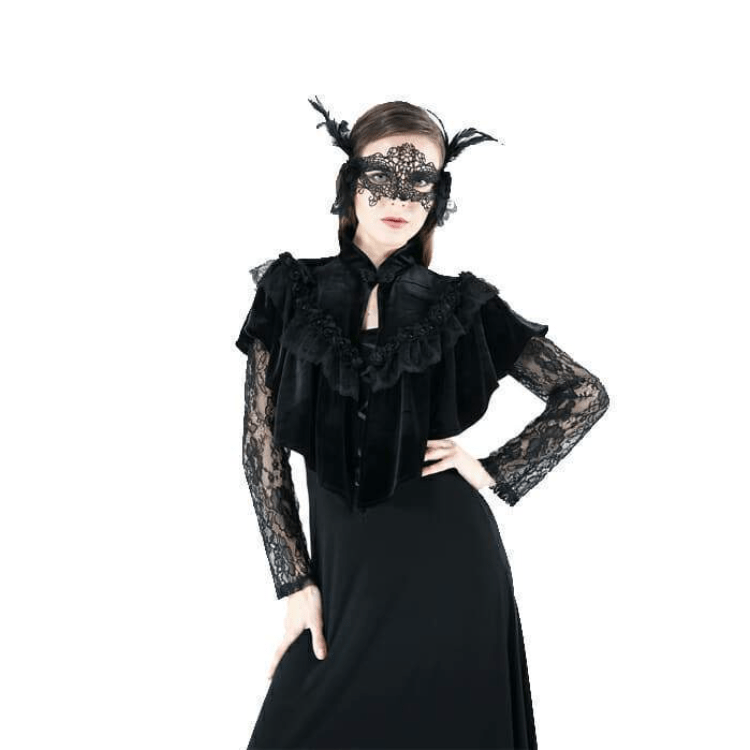 Vintage-Umhang aus Spitze und Blumen für Damen - Gothic Shop