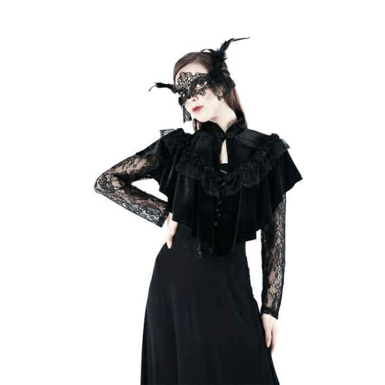 Vintage-Umhang aus Spitze und Blumen für Damen - Gothic Shop