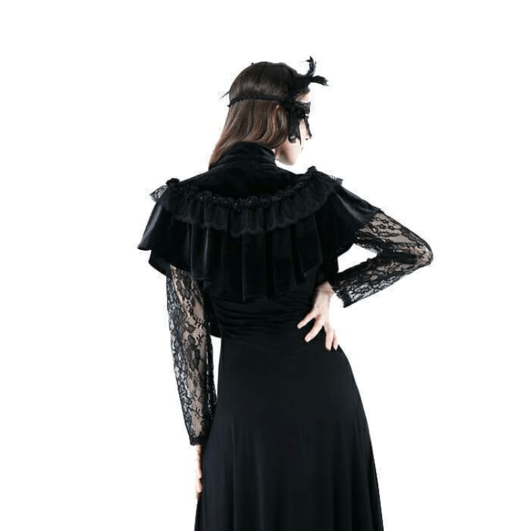 Vintage-Umhang aus Spitze und Blumen für Damen - Gothic Shop
