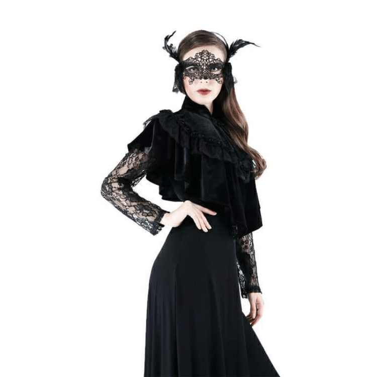 Vintage-Umhang aus Spitze und Blumen für Damen - Gothic Shop