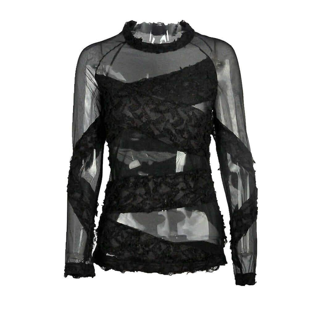 Damen-Gothic-Oberteil mit Mesh-Verband - Gothic Shop