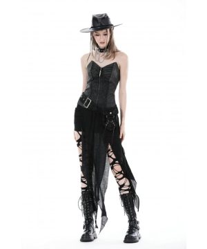 Damen-Punk-Gürtel aus Kunstleder mit Nieten und Tasche - Gothic Shop