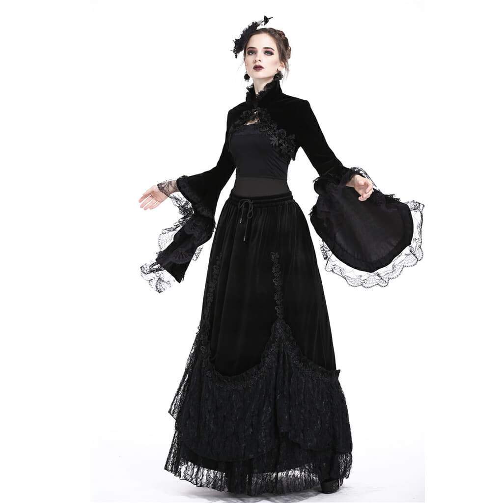 Rosette-Velours-Gothic-Cape für Damen - Gothic Shop