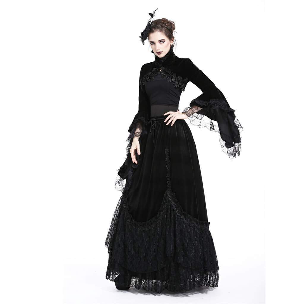 Rosette-Velours-Gothic-Cape für Damen - Gothic Shop