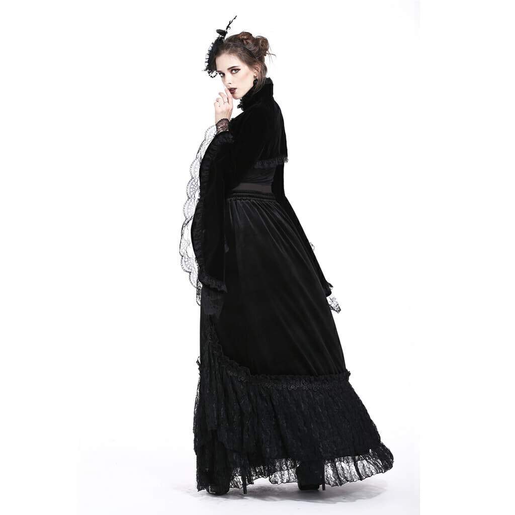 Rosette-Velours-Gothic-Cape für Damen - Gothic Shop