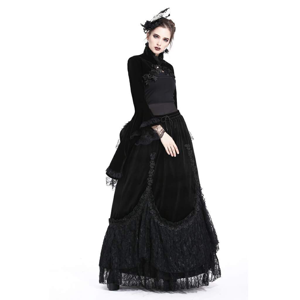 Rosette-Velours-Gothic-Cape für Damen - Gothic Shop