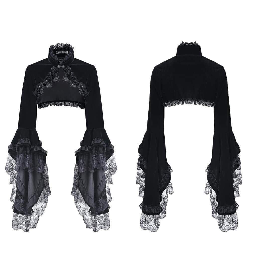 Rosette-Velours-Gothic-Cape für Damen - Gothic Shop