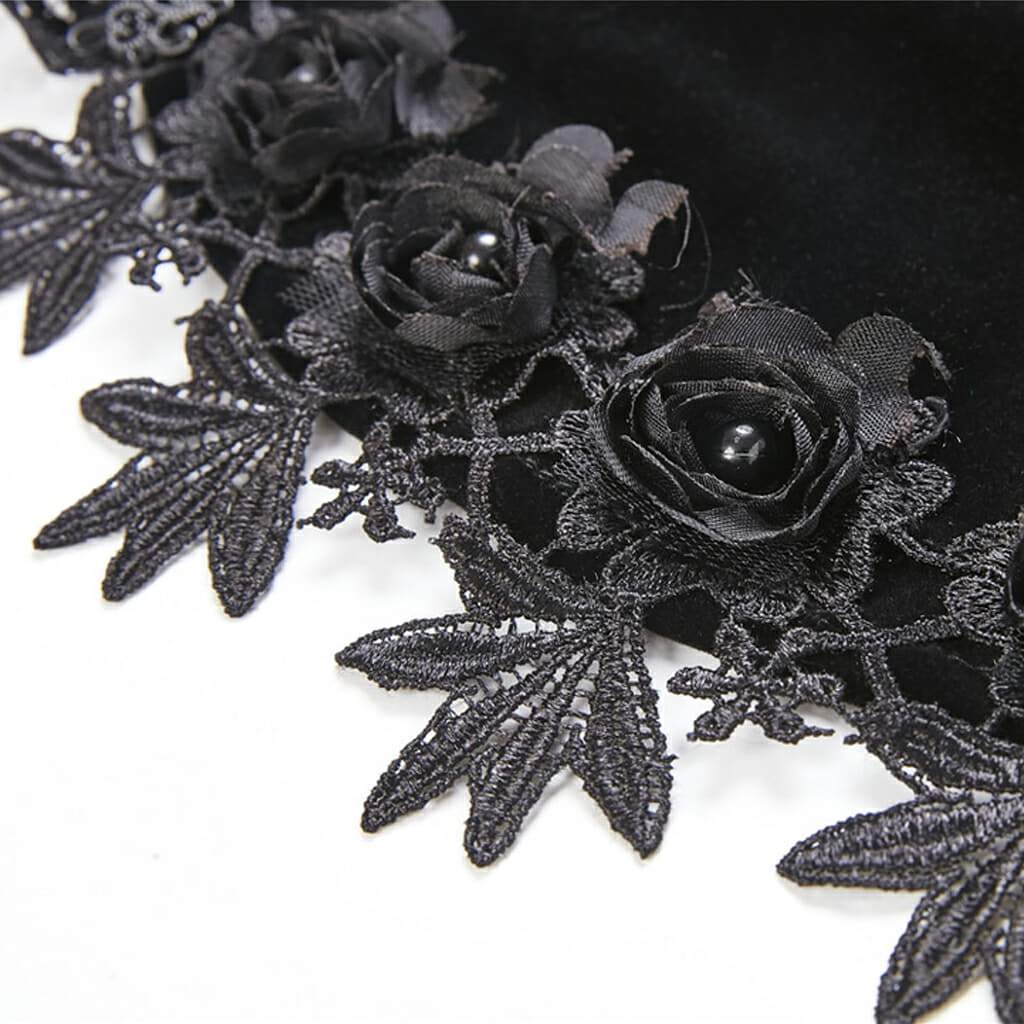 Rosette-Velours-Gothic-Cape für Damen - Gothic Shop