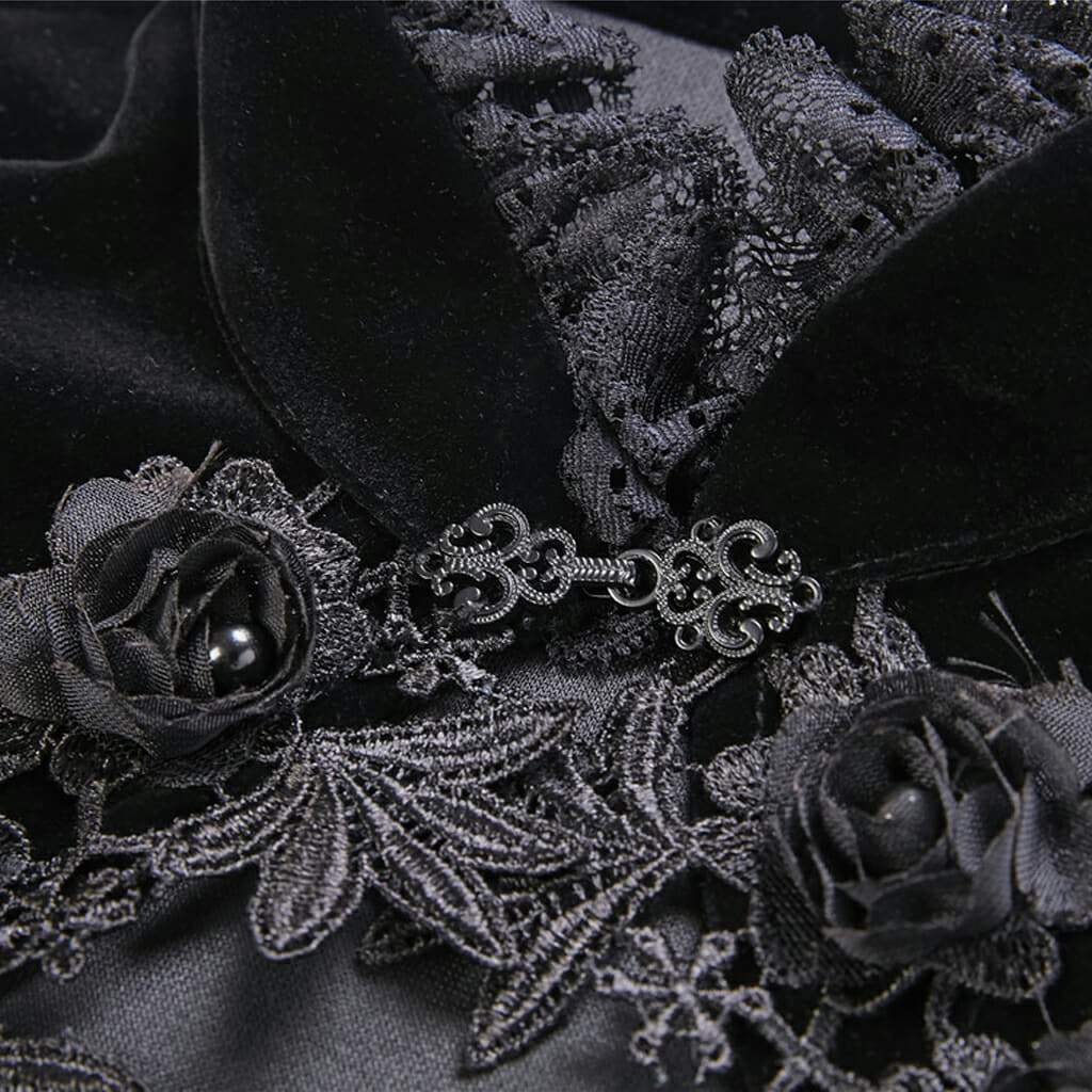 Rosette-Velours-Gothic-Cape für Damen - Gothic Shop