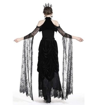 Damen-Gothic-Umhang aus transparenter Spitze - Gothic Shop