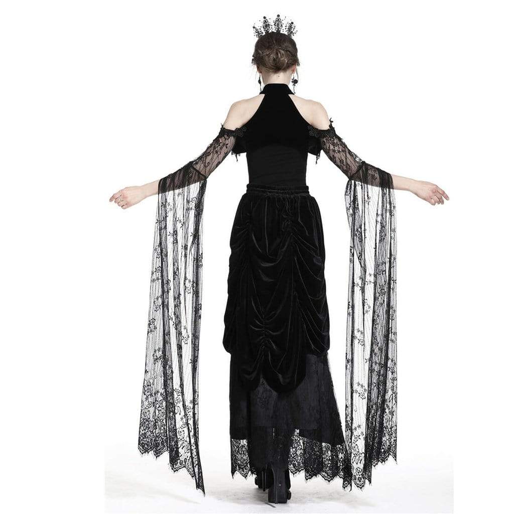 Damen-Gothic-Umhang aus transparenter Spitze - Gothic Shop