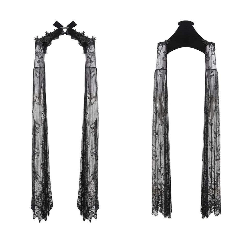 Damen-Gothic-Umhang aus transparenter Spitze - Gothic Shop