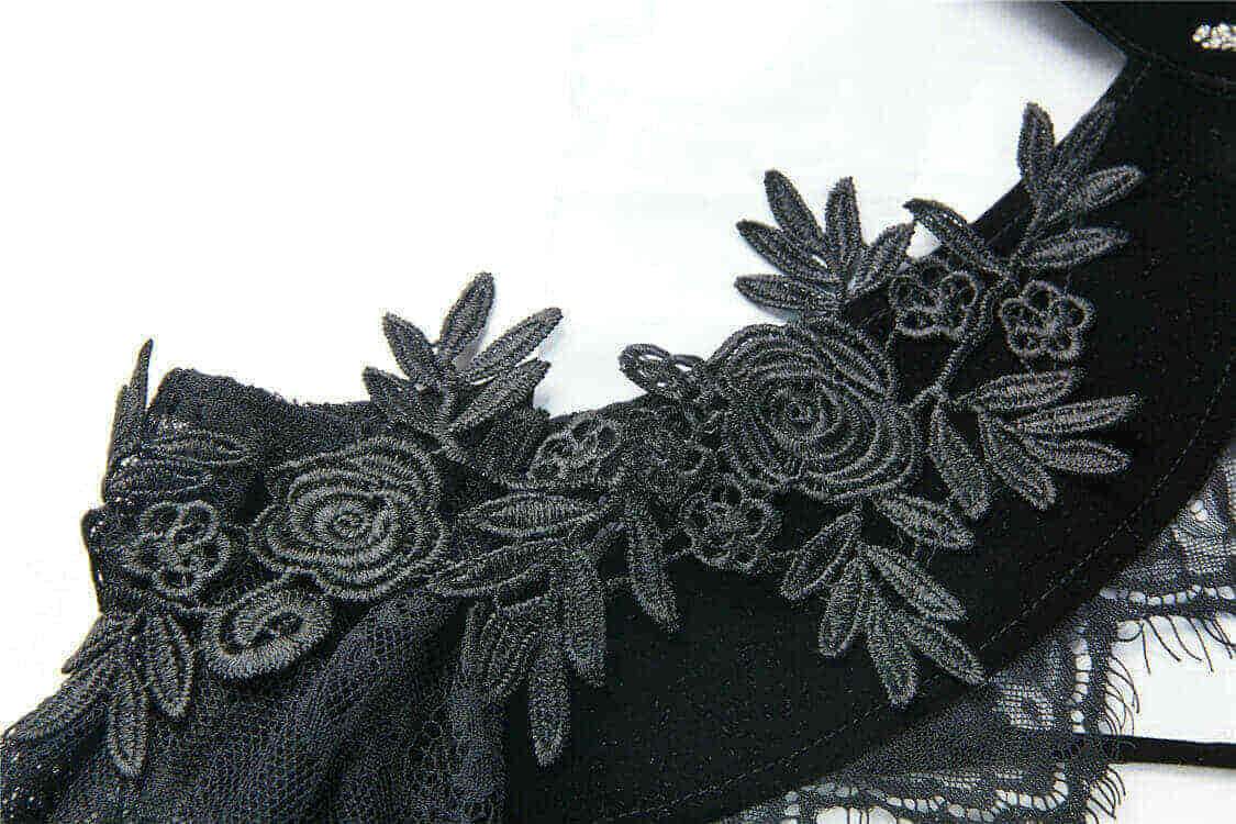 Damen-Gothic-Umhang aus transparenter Spitze - Gothic Shop