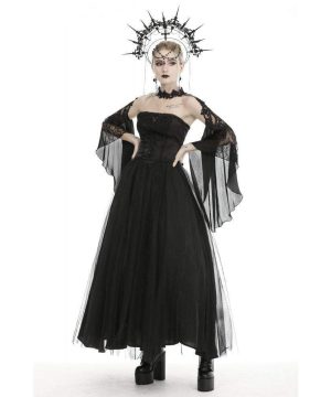 Neckholder-Umhänge aus Vintage-Tüll für Damen mit großen Ärmeln - Gothic Shop