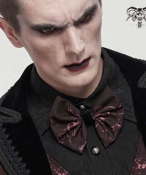 Herren-Gothic-Krawatte mit Schleife, Rot - Gothic Shop