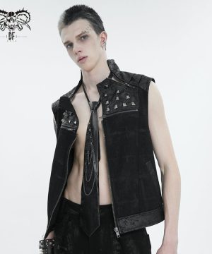 Herren-Krawatte aus Kunstleder mit Nieten im Gothic-Stil - Gothic Shop