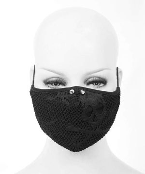 Unisex Gothic Skelenton Mesh Overlay-Masken mit Einweg-Filtereinsatz, 2er-Set - Gothic Shop