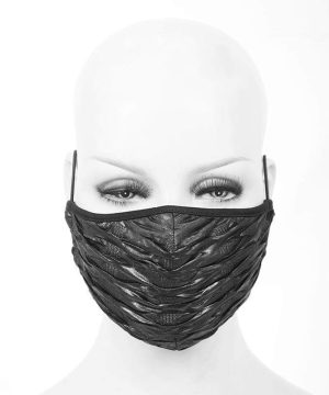 Unisex Gothic Solid Smooth Folds Masken mit Einweg-Filtereinsatz, 2er-Set - Gothic Shop