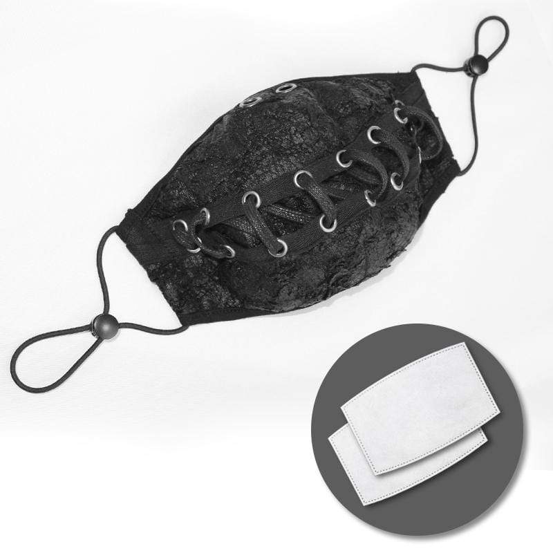 Unisex Grunge Frayed Wrinkle Ropes Masken mit Einweg-Filtereinsatz, 2er-Set - Gothic Shop