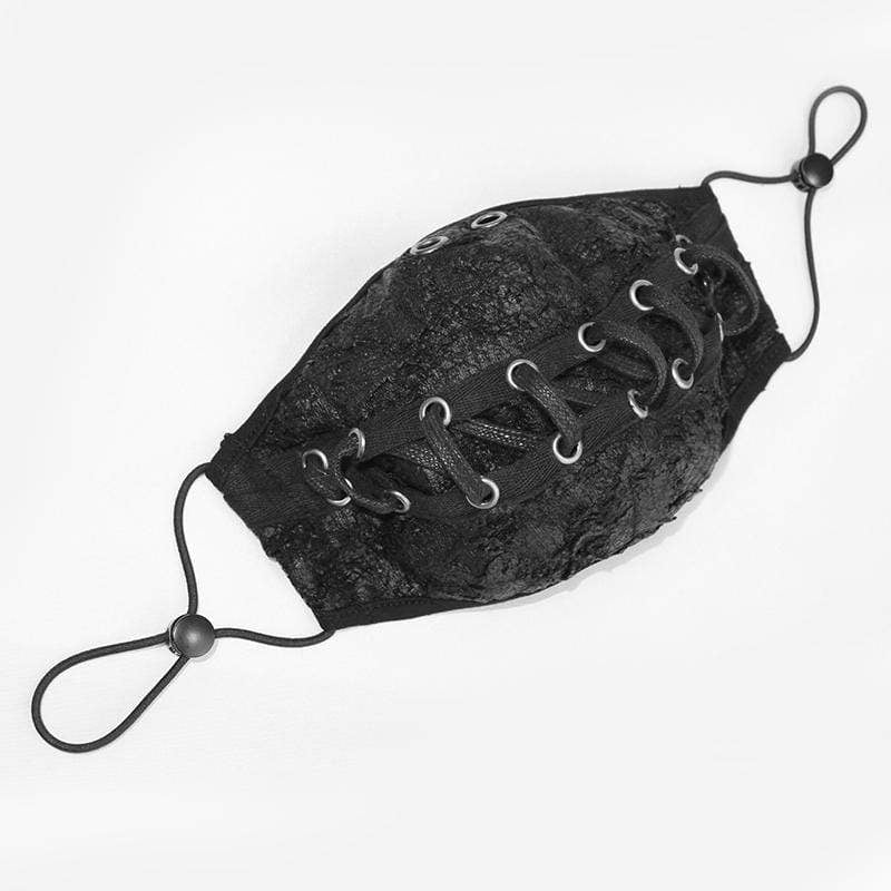 Unisex Grunge Frayed Wrinkle Ropes Masken mit Einweg-Filtereinsatz, 2er-Set - Gothic Shop