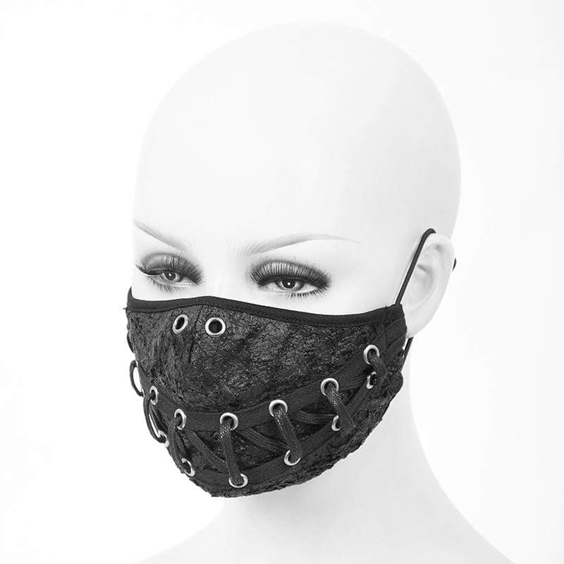 Unisex Grunge Frayed Wrinkle Ropes Masken mit Einweg-Filtereinsatz, 2er-Set - Gothic Shop