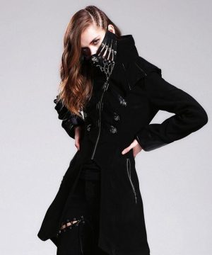 Damen-Gesichtsmaske mit Gothic-Schädel und Nieten - Gothic Shop