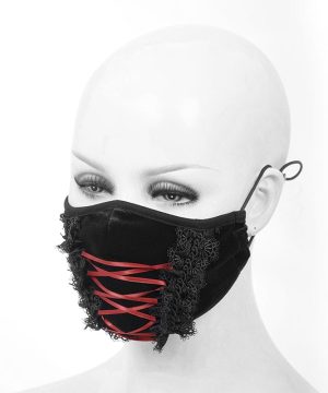 Damen-Gothic-Maske mit floraler Spitze - Gothic Shop