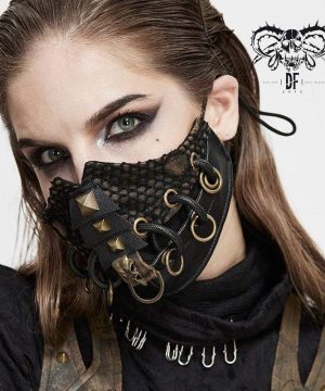 Gothic-Mesh-Masken für Damen mit Nieten - Gothic Shop