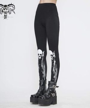 Gothic-Punk-Schädel-Leggings für Damen - Gothic Shop