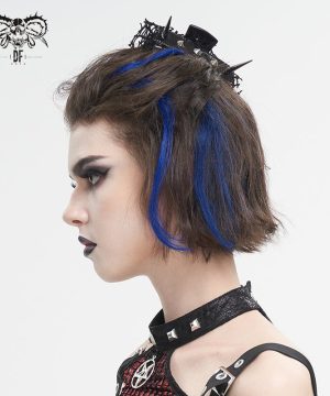 Gothic-Haarspange aus Kunstleder mit Nietenbesatz für Damen - Gothic Shop