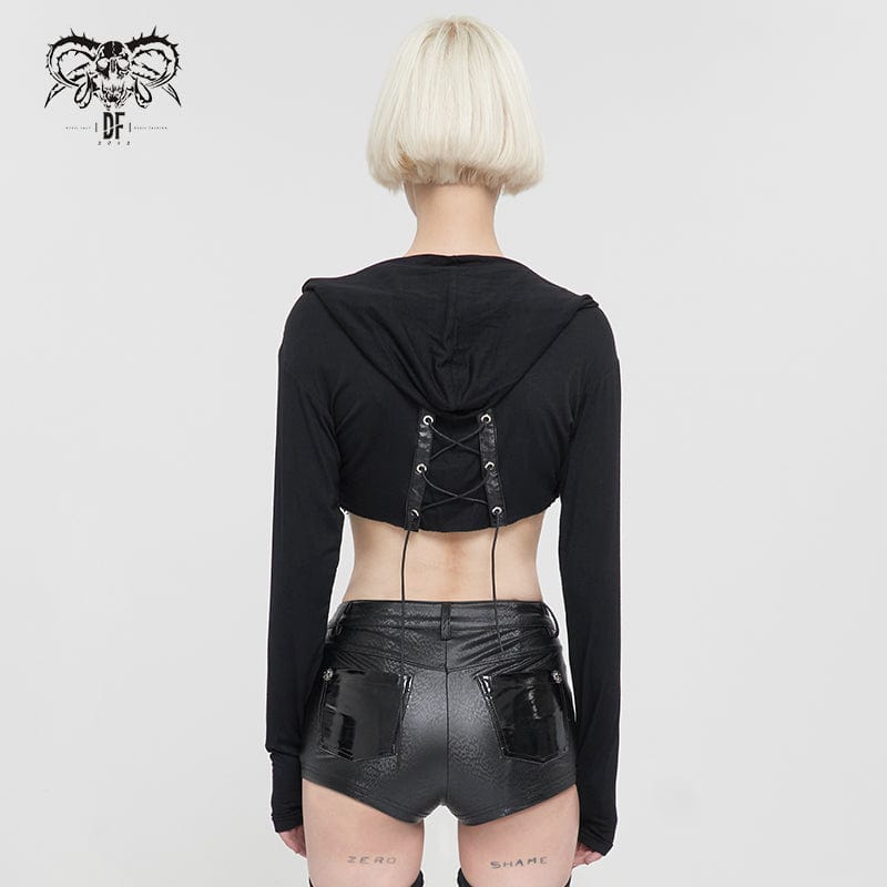 Punk Strappy Mesh Splice Cape für Damen - Gothic Shop