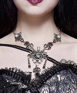Übertriebene Steampunk-Edelstein-Halsketten für Damen - Gothic Shop