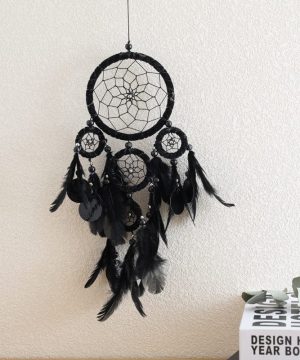 Gotische Spinnennetzfeder mit mehreren Traumfängern - Gothic Shop