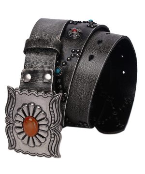 Gothic-Gürtel mit Diamantkreuz und Nieten für Herren - Gothic Shop