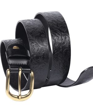 Gothic-Gürtel mit Blumenprägung für Herren - Gothic Shop