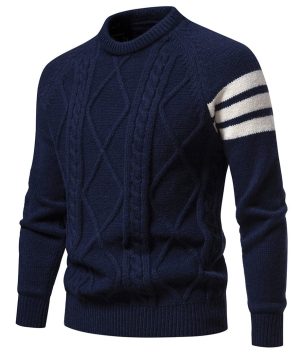 Herren-Punk-Pullover mit Rautenmuster in Kontrastfarbe - Gothic Shop