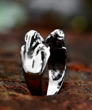 Offener Punk-Paar-Ring für Herren - Gothic Shop