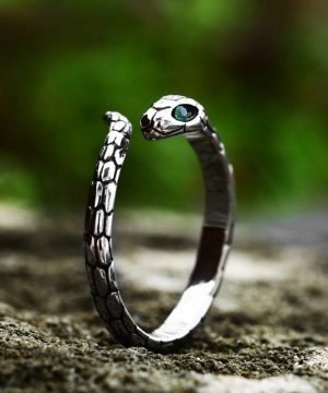 Offener Punk-Diamant-Schlangenring für Herren - Gothic Shop