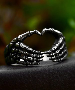 Herren-Punk-Herz-Skelett-Ring - Gothic Shop