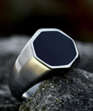 Sechseckiger Punk-Ring für Herren - Gothic Shop