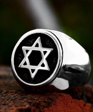 Herren-Punk-Ring mit ausgehöhltem Stern - Gothic Shop