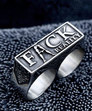 Herren-Punk-Buchstaben-Doppellochring - Gothic Shop