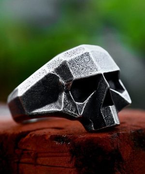 Punk-Roboter-Totenkopf-Ring für Herren - Gothic Shop