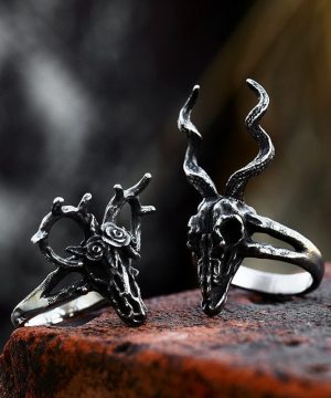 Herren-Punk-Schafskopf-Ring - Gothic Shop