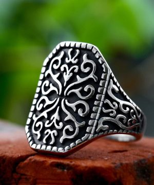 Herren-Punk-Totem-Schnitzring - Gothic Shop