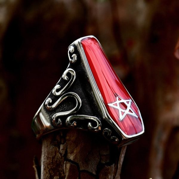 Punk Vampire Coffin Ring for Men - Gothic Shop