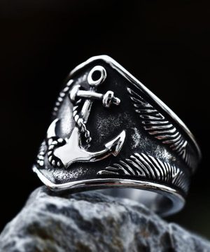 Punk-Wikinger-Ankerring für Herren - Gothic Shop