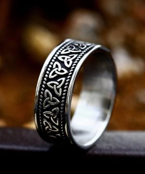 Herren-Punk-Wikinger-Ring mit keltischem Knoten - Gothic Shop