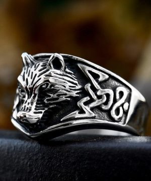 Punk-Wolfskopfring für Herren - Gothic Shop