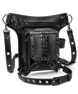 Herren-Steampunk-Ösen-Multifunktionstasche aus Kunstleder - Gothic Shop